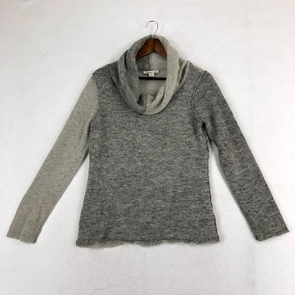 Coldwater Creek Women's Size Medium Grey Wool Blend Cowl Neck Knit Sweater - Picture 1 of 9